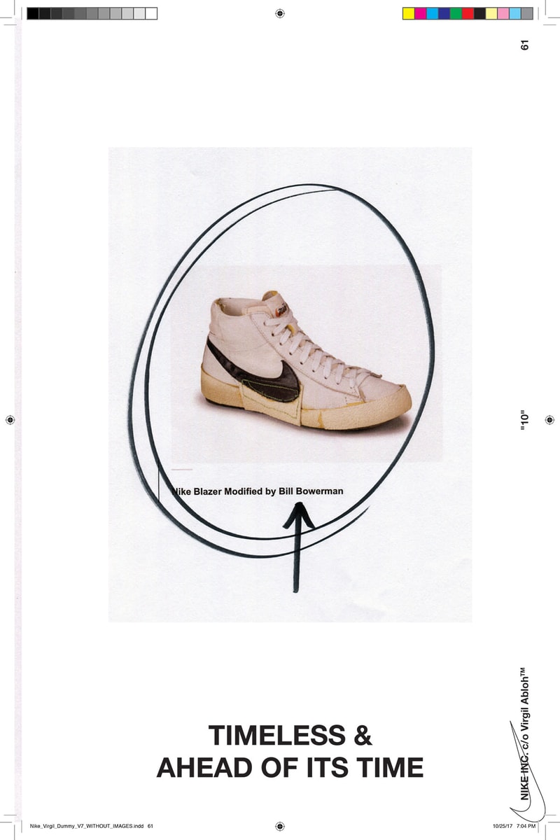 버질 아블로 x 나이키, '더 텐' 디자인 스토리 "텍스트 북" 공개 2018 nike virgil abloh the ten textbook design book pdf download