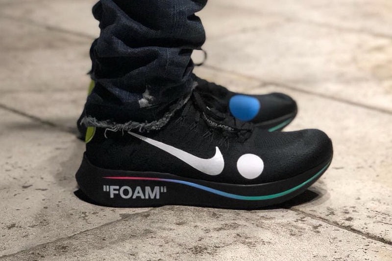 버질 아블로 x 나이키 줌 플라이 머큐리얼 플라이니트 새 색상 virgil abloh nike zoom fly mercurial flyknit black colorway 2018