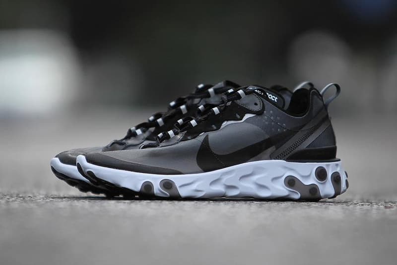 나이키 리액트 엘리먼트 87 언더커버 협업 2018 블랙 화이트 nike react element undercover black white general release