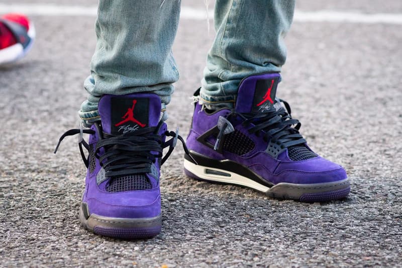 트래비스 스콧 x 에어 조던 4 퍼플 착용컷 travis scott air jordan 4 purple better look