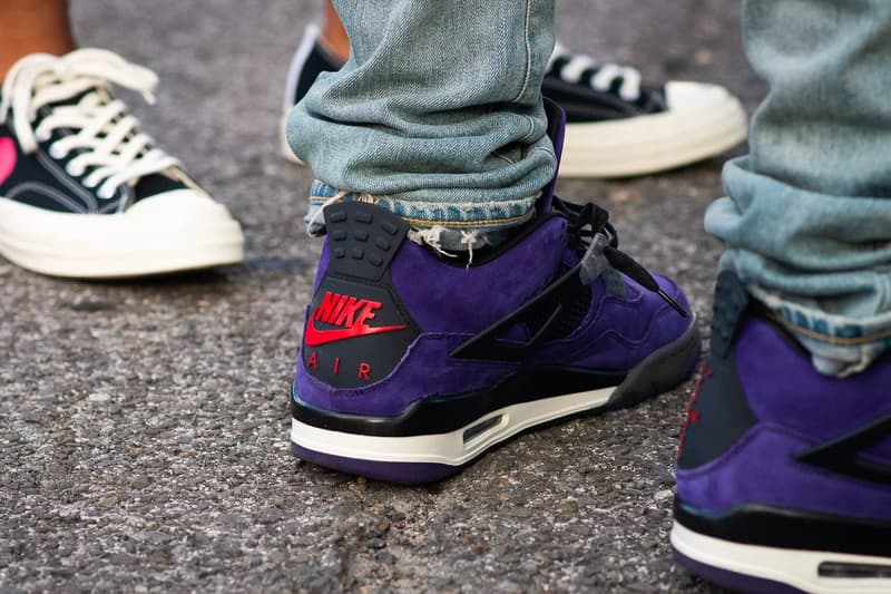 트래비스 스콧 x 에어 조던 4 퍼플 착용컷 travis scott air jordan 4 purple better look