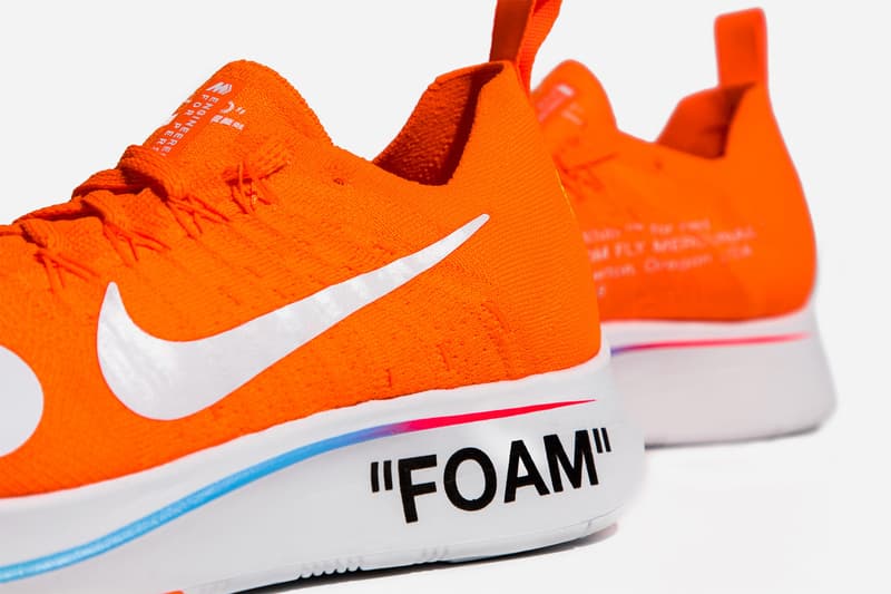 버질 아블로 나이키 줌 플라이 머큐리얼 플라이니트 상세 사진 2018 virgil abloh nike zoom fly mercurial flyknit closer look