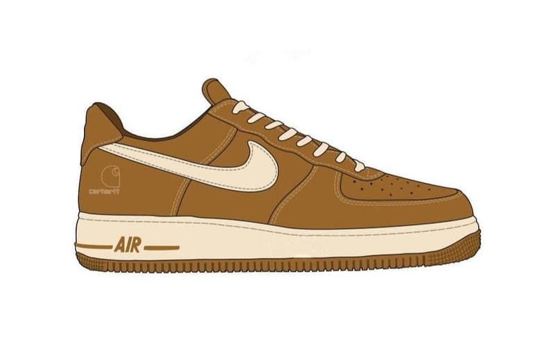 칼하트 WIP x 나이키 에어 포스 1 협업 도안 유출