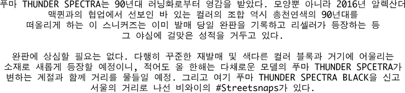 비와이 푸마 썬더 스펙트라 스트릿스냅 2018 여름 streetsnaps-bewhy-puma