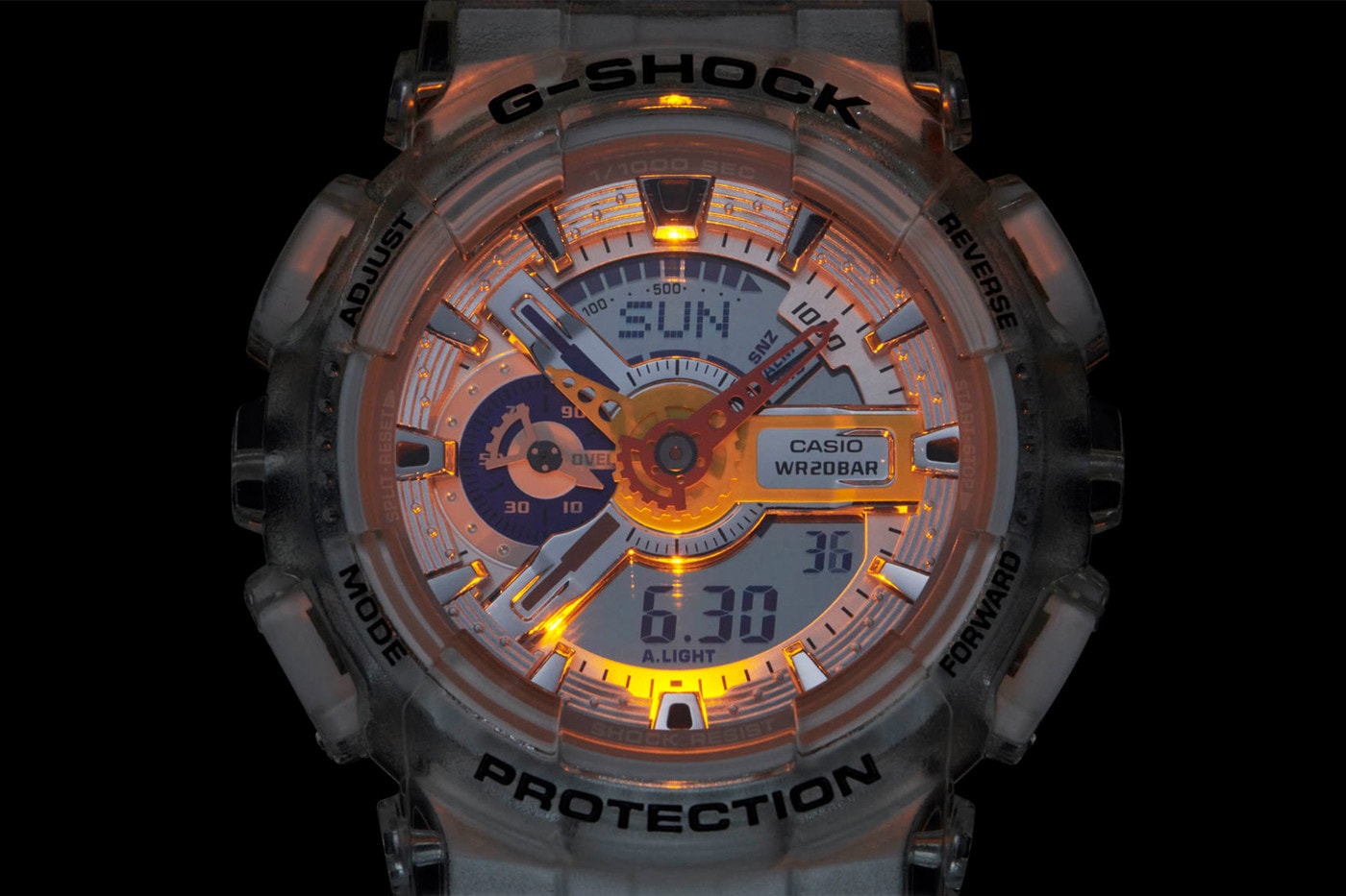 에이셉 퍼그와 지샥이 공동 제작한 투명 시계 ‘GA-110’ 