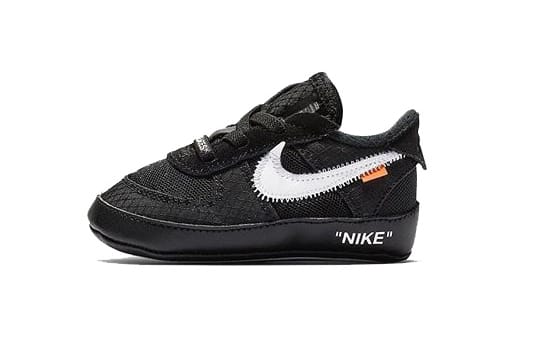 오프 화이트 x 나이키 에어 포스 1 블랙 유아 모델