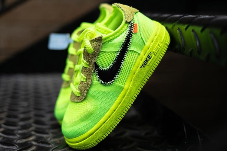 오프 화이트 x 나이키 유아용 에어 포스 1 ‘볼트’ 상세 사진