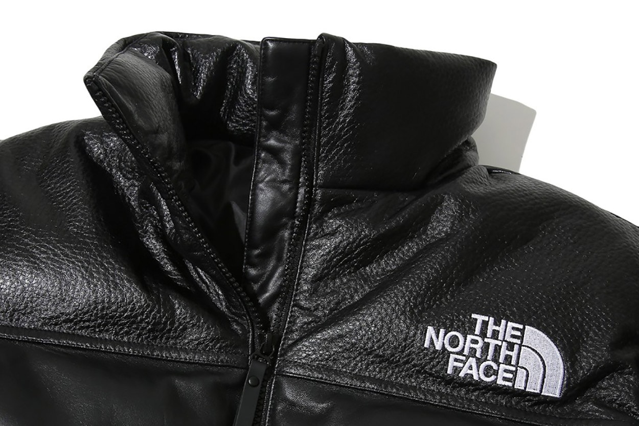 재입고된 노스페이스 한정판 가죽 눕시 다운 재킷 블랙 브라운