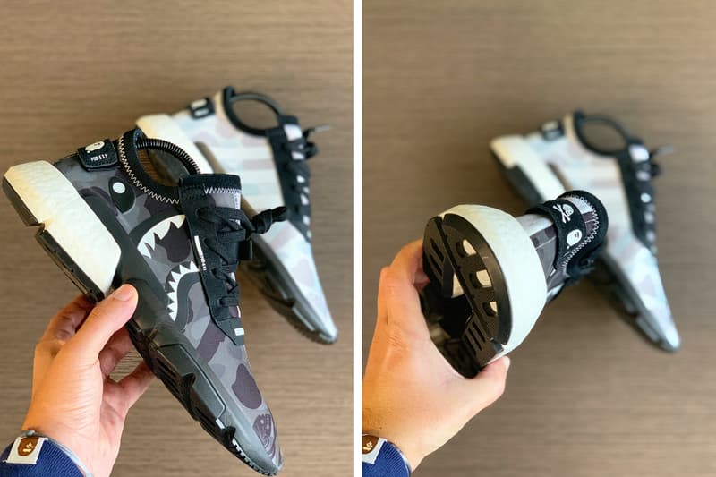 베이프 x 네이버후드 x 아디다스의 삼자 합작 POD-S3.1 착용 사진