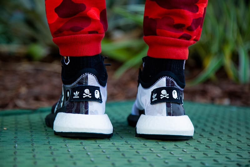 베이프 x 네이버후드 x 아디다스의 삼자 합작 POD-S3.1 착용 사진