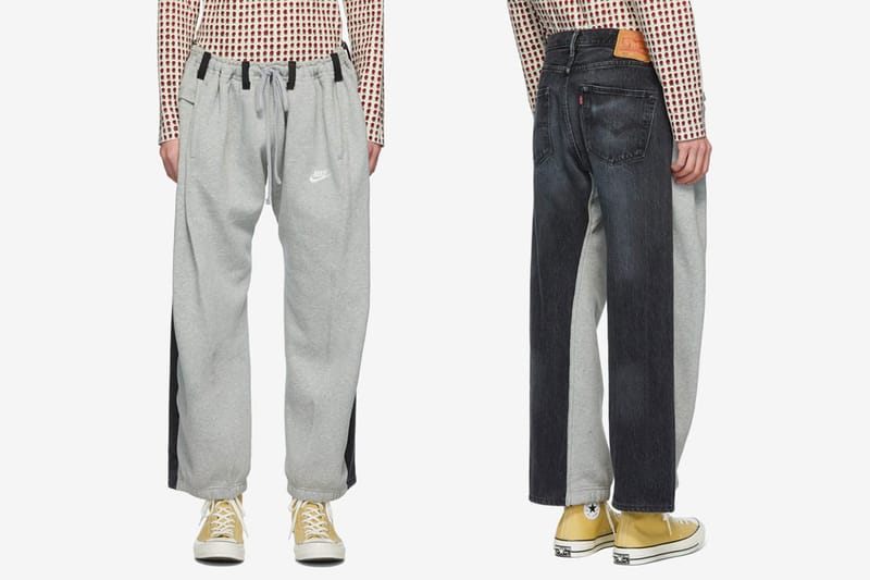 반반이 대세? 나이키 ‘츄리닝’과 리바이스 데님 섞은 팬츠 구매 좌표