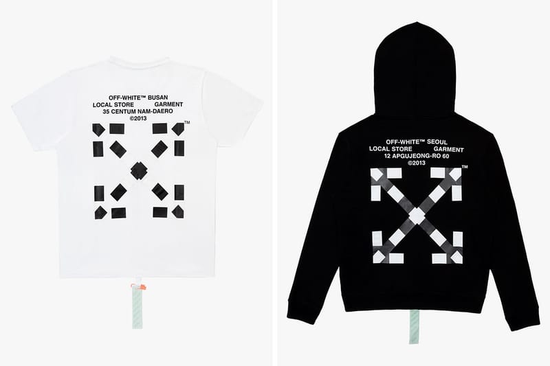 구매한 매장 주소가 새겨진 오프 화이트 ‘시티 시리즈’ 후디