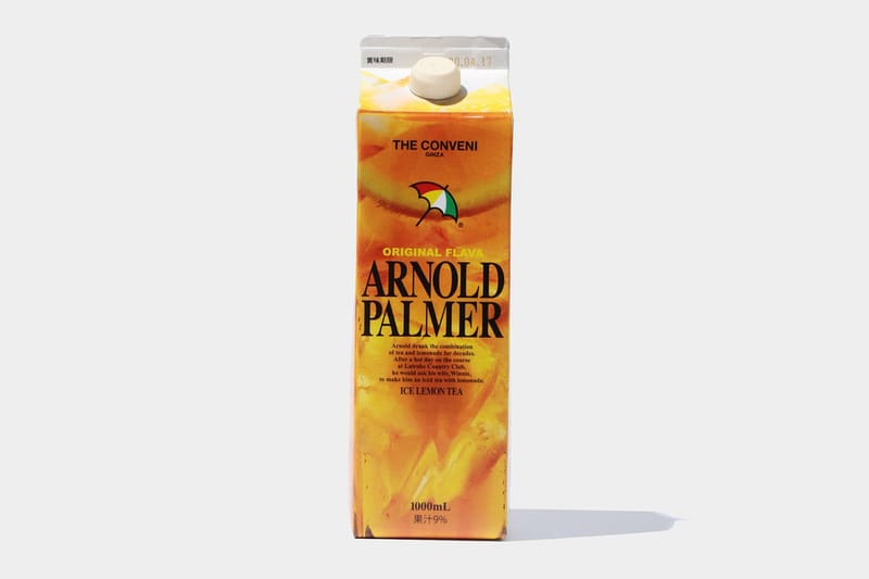 후지와라 히로시의 더 콘비니와 아놀드 파머의 협업 주스 & 우산