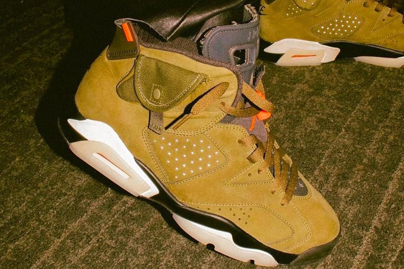 야광 아웃솔, 트래비스 스콧 x 에어 조던 6 캑터스 잭 '올리브' 발매 정보