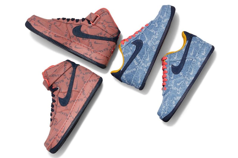 리바이스와 나이키의 커스텀 데님 '에어 포스 1' & '에어 맥스 90'