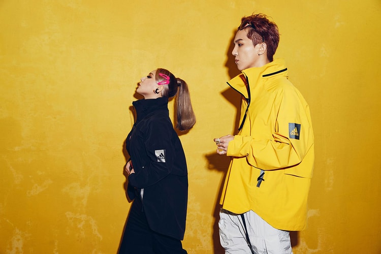 CL과 MINO, 아디다스 마이쉘터 레인 재킷과 테렉스 프리 하이커 GTX로 도시를 활보하다