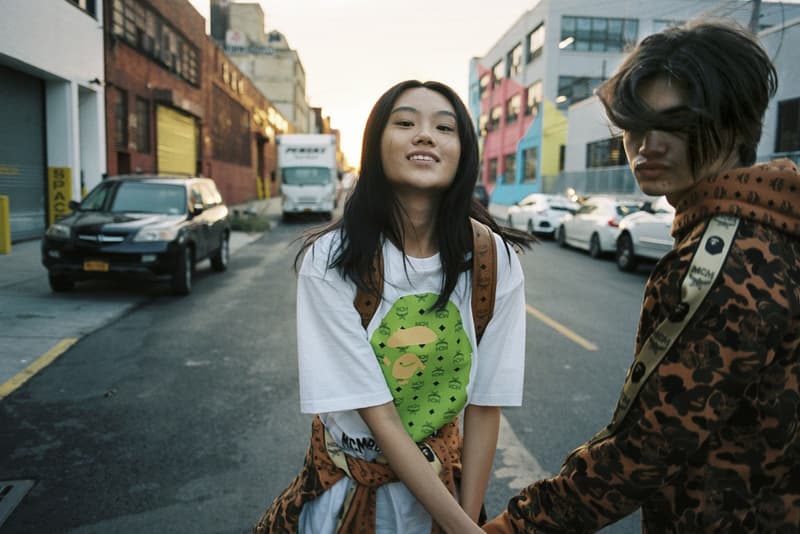 MCM x 베이프 협업 캡슐 컬렉션, 티셔츠, 카무플라주, 유인원, 럭셔리, 스트리트