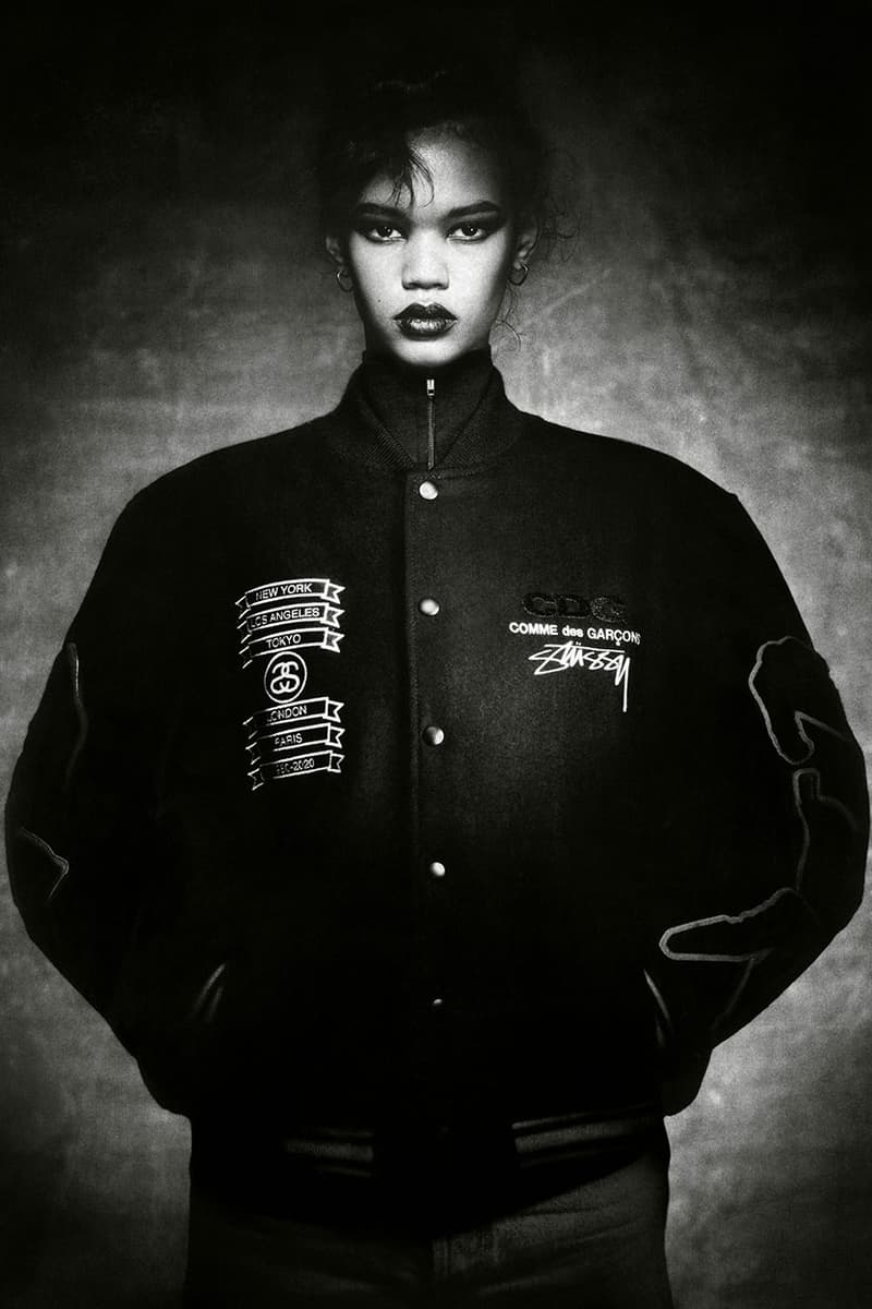 꼼데가르송의 CDG x 스투시 탄생 40주년 기념 협업 바시티 재킷 발매 정보 및 이미지