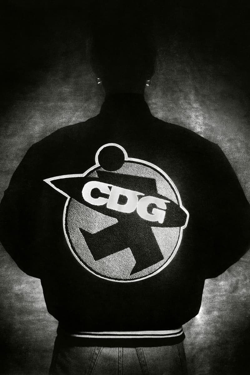 꼼데가르송의 CDG x 스투시 탄생 40주년 기념 협업 바시티 재킷 발매 정보 및 이미지