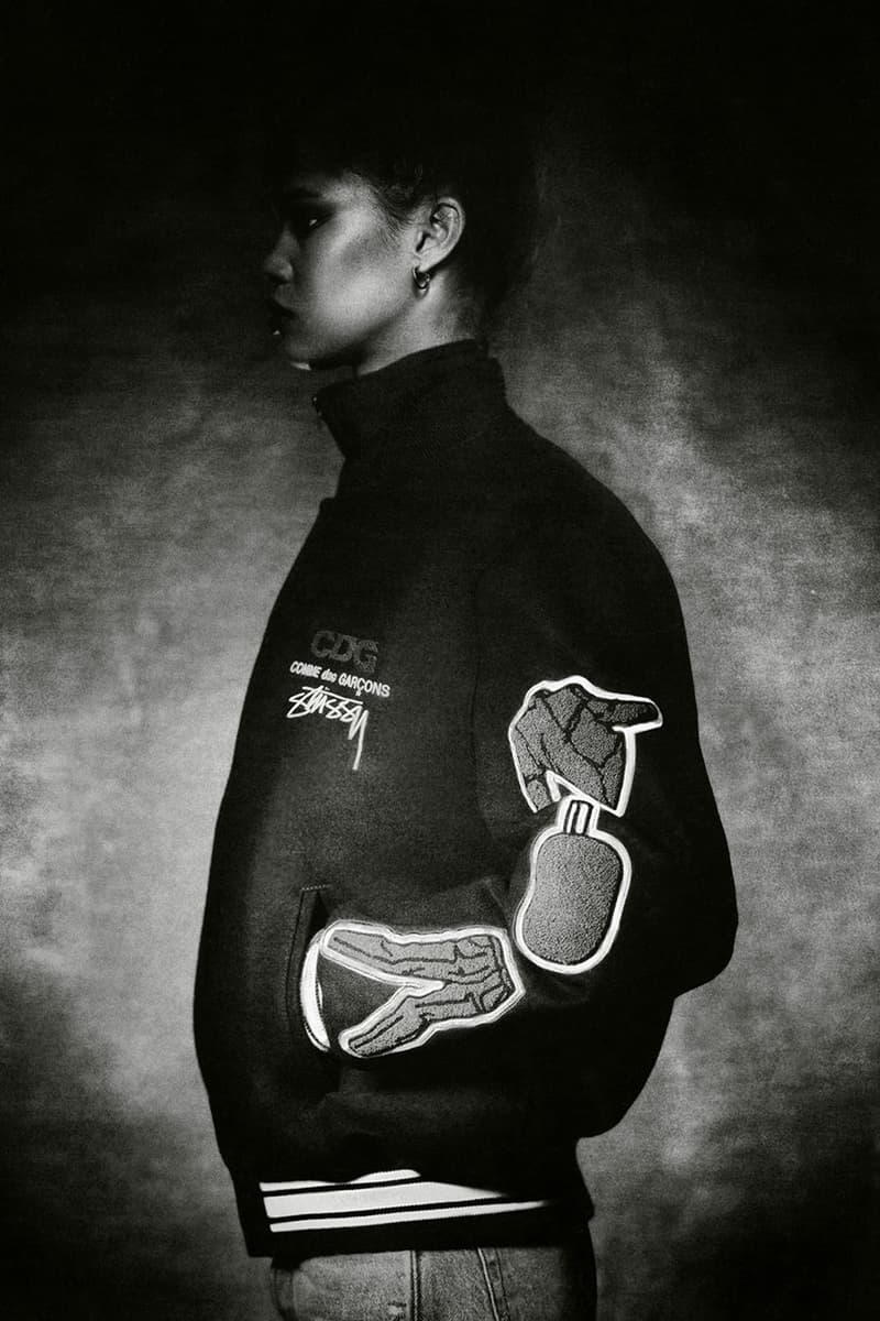 꼼데가르송의 CDG x 스투시 탄생 40주년 기념 협업 바시티 재킷 발매 정보 및 이미지
