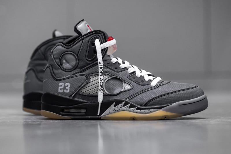 오프 화이트 x 나이키 에어 조던 5 실물 상세 이미지