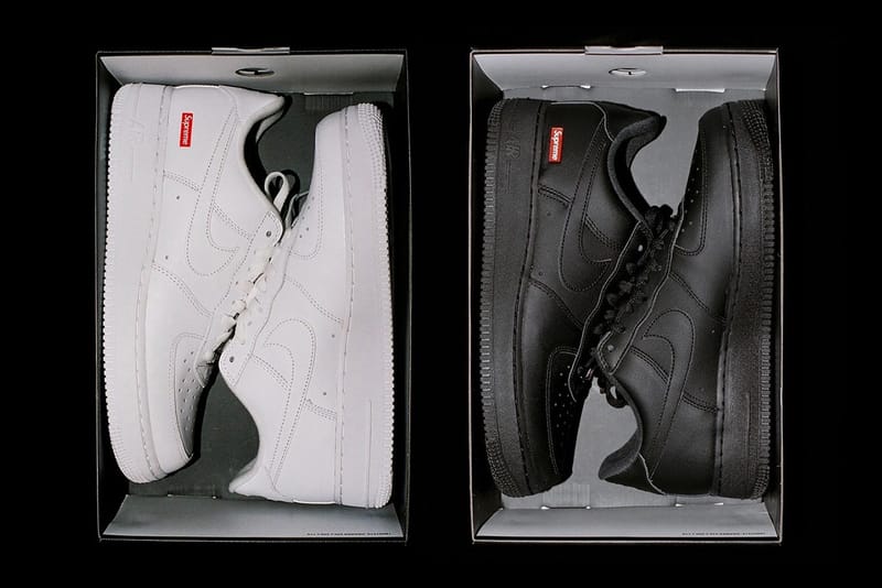 슈프림과 나이키의 협업 박스 로고 에어 포스 1 로우 2종, 공식 공개