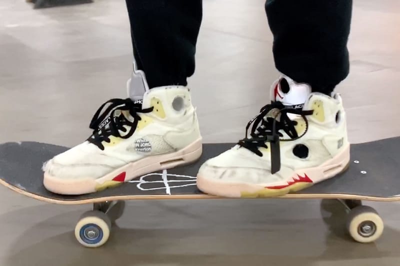 스케이트보더 뱀 마젤라가 신고 등장한 오프 화이트 x 에어 조던 5 ‘세일’