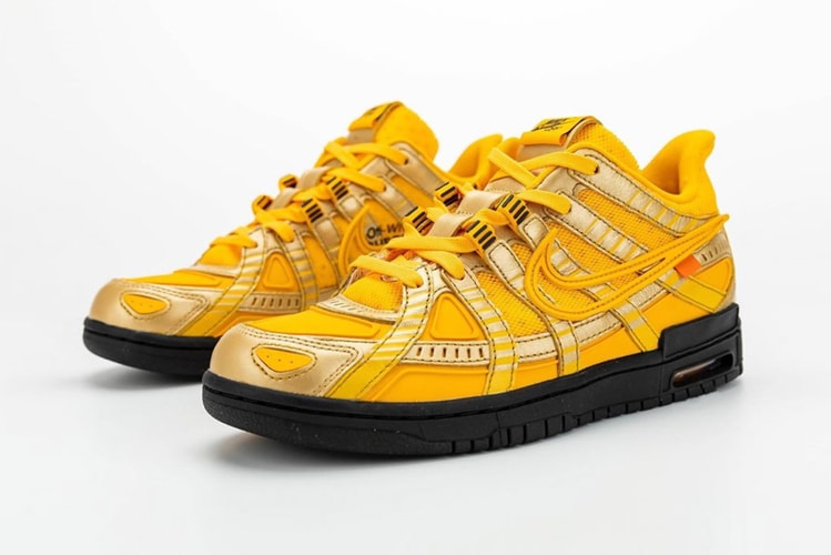오프 화이트와 나이키의 에어 러버 덩크 ‘유니버시티 골드’ 상세 사진