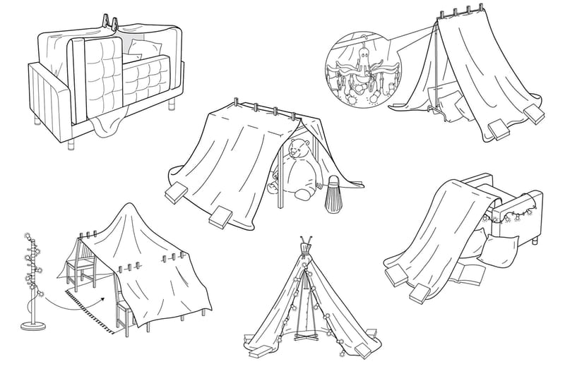 이케아가 아이들을 위해 공개한 실내용 미니 텐트 조립도 6종