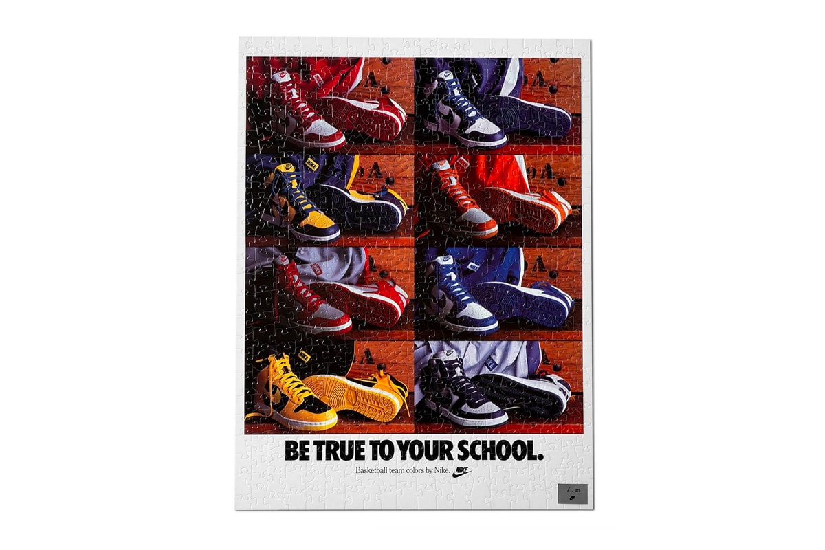 나이키, 빈티지 광고를 담은 한정판 퍼즐 컬렉션 출시, 비 트루 투 유어 스쿨, 덩크, 와플, Waffles Make Footwear News, Be True To Your School, On Your Feet or in Your Face