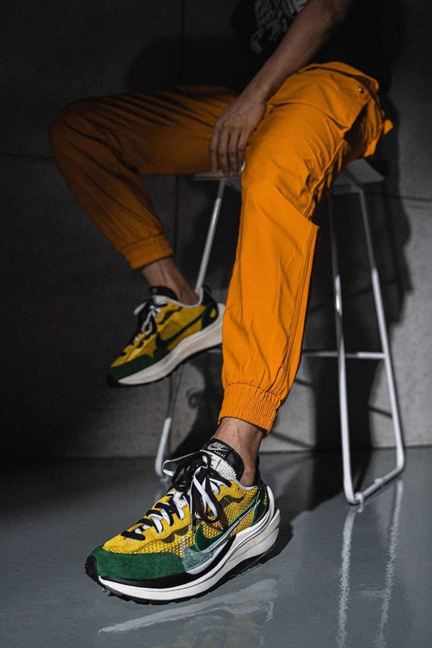 사카이 x 나이키 베이퍼와플 '투어 옐로'의 실제 착용 사진, 페가수스 베이퍼플라이 SP