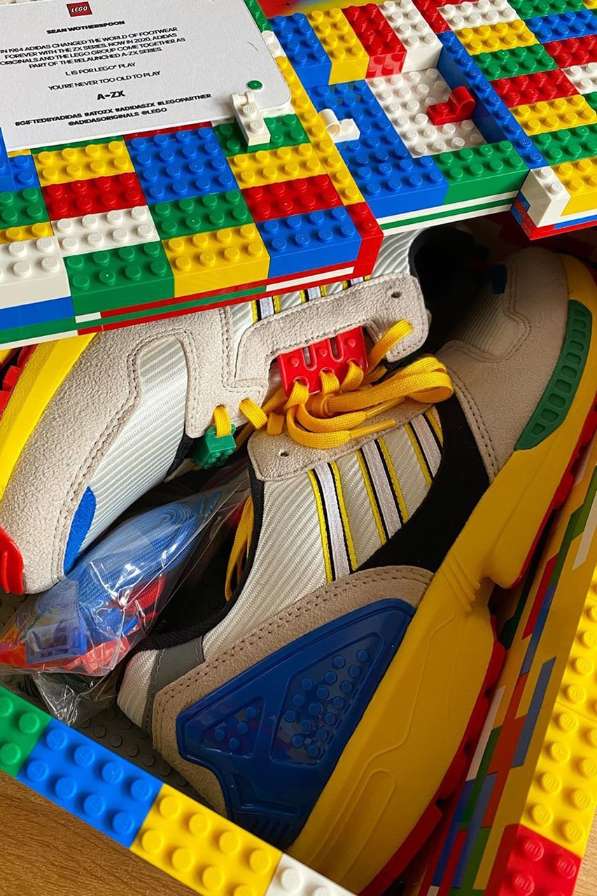 아디다스 오리지널스 x 레고 협업 ZX 8000 공식 이미지, 레고 신발, 스니커, 장난감 스니커, 션 워더스푼