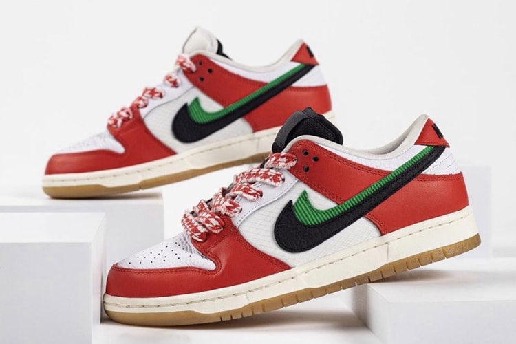 아랍에미리트를 한가득 담은, 프레임 스케이트 x 나이키 SB 덩크 로우 ‘ 하비비’ 실물 사진