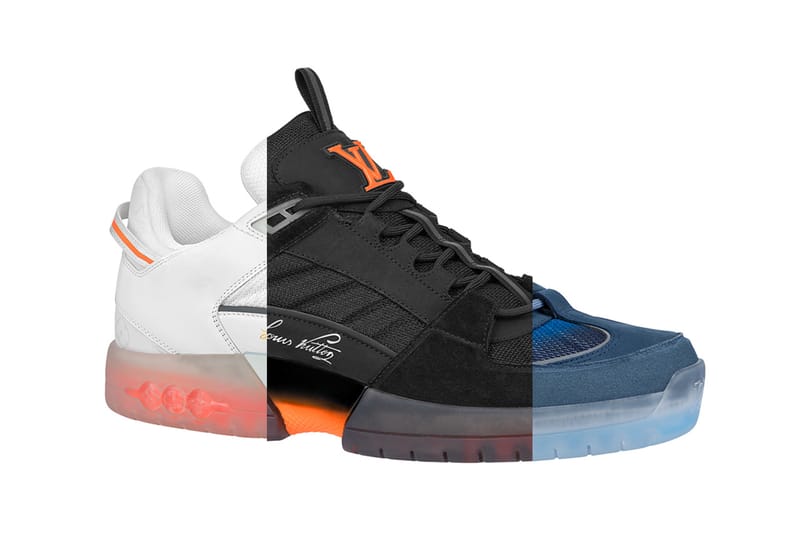 세 가지 컬러웨이의 루시엔 클라크 x 루이 비통 협업 스케이트보드화 상세 사진