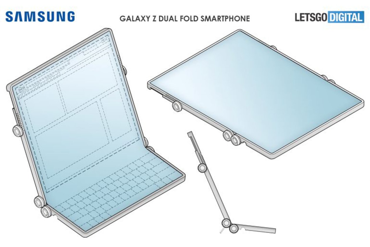 노트북 변신 가능 스마트폰? 삼성이 개발 중인 ‘더블 폴더블 스마트폰’, 특허, 듀얼 폴드, 갤럭시 Z 폴드, 폴더블 스크린, 폴더블 디스플레이, 애플