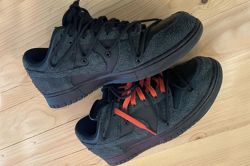 오프 화이트 x 나이키 덩크 로우 '블랙' 실물 사진 유출