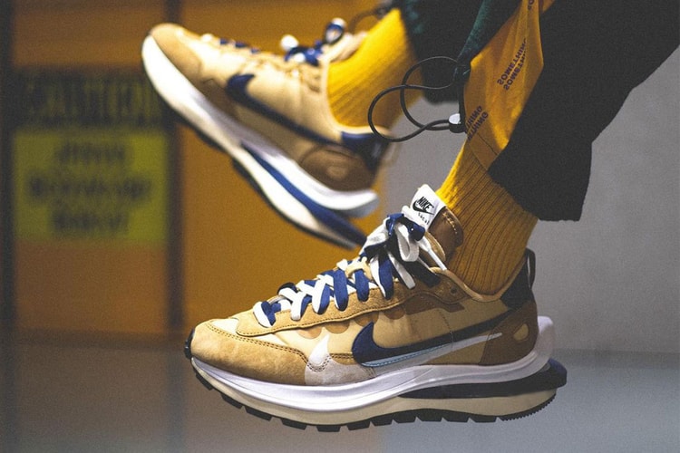 미발매 사카이 x 나이키 베이퍼와플 ‘탄 & 네이비’를 실제 착용하면?