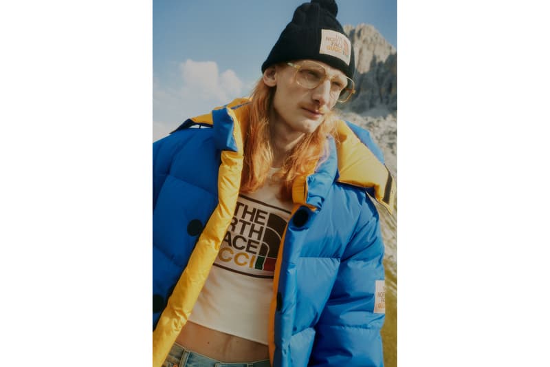 럭셔리와 아웃도어의 만남, 구찌 x 노스페이서 컬렉션 룩북 공개, 노페 패딩, 재킷, 봄버, 구찌 스니커, 지속가능한 패션, 재활용 소재, 에코닐