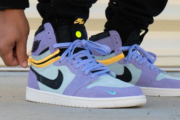 하이톱 & 로우톱 변신, 에어 조던 1 하이 스위치 ‘퍼플 펄스’ 실물 착용 사진