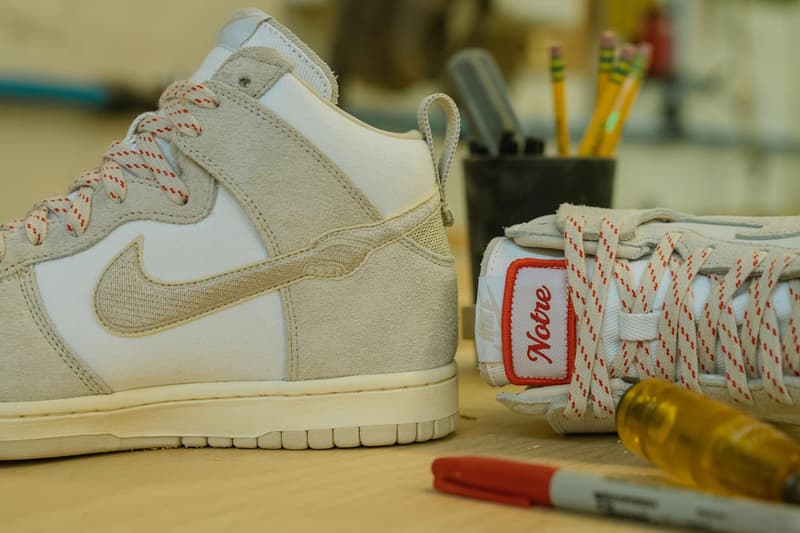 노트르 x 나이키 협업 덩크 하이 2종 공식 발매 정보, SNKRS, 스우시, 스웨이드