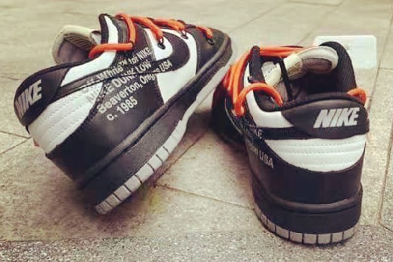 새로운 오프 화이트 x 나이키 덩크 로우 두 가지 컬러웨이 실물 유출