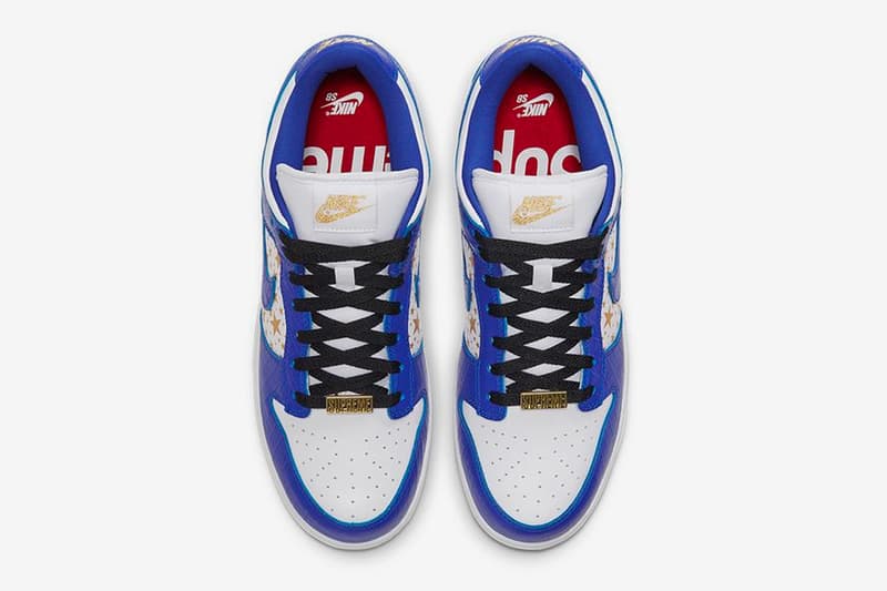 슈프림 x 나이키 SB 덩크 로우 ‘하이퍼 블루’ 상세 이미지 공개, 협업 스니커, SNKRS
