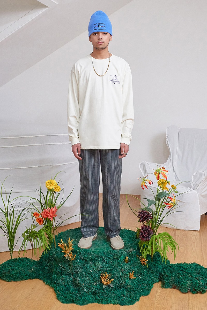 히피 문화에서 모티브를 얻은 퍼즈 2021 SS 컬렉션, 레이어, 1960, 평화 로고, 나비, 타이다이