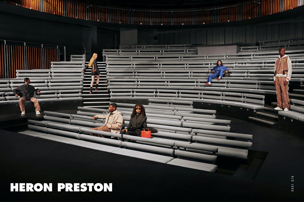 헤론 프레스톤 2021 봄, 여름 컬렉션 'K.I.S.S.' 캠페인 공개, 재활용 직물, 폴리에스터, 나일론, 후디, 워크웨어