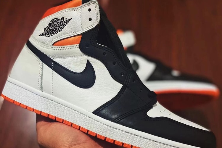 '섀터드 백보드'를 닮은 에어 조던 1 '일렉트로 오렌지' 실물 사진