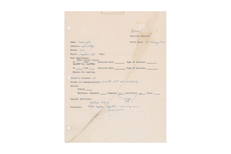 런던 경매에 출품된 스티브 잡스의 이력서, 최종 낙찰 가격은?