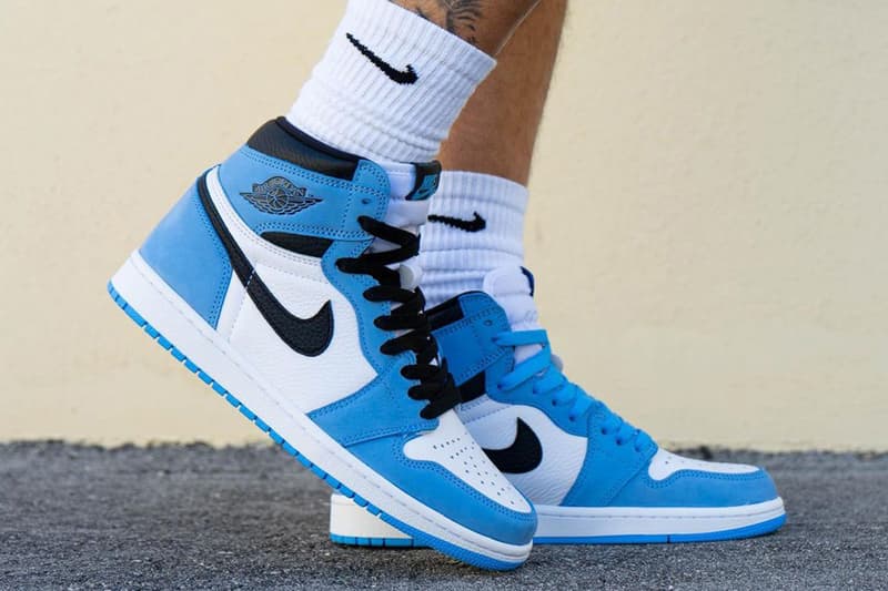 나이키 에어 조던 1 ‘유니버시티 블루’ 실물 착용 사진, 555088-134, 조던 브랜드, 리셀, 출시일