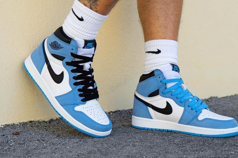 나이키 에어 조던 1 ‘유니버시티 블루’ 실물 착용 사진, 555088-134, 조던 브랜드, 리셀, 출시일