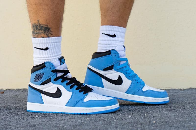 나이키 에어 조던 1 ‘유니버시티 블루’ 실물 착용 사진, 555088-134, 조던 브랜드, 리셀, 출시일