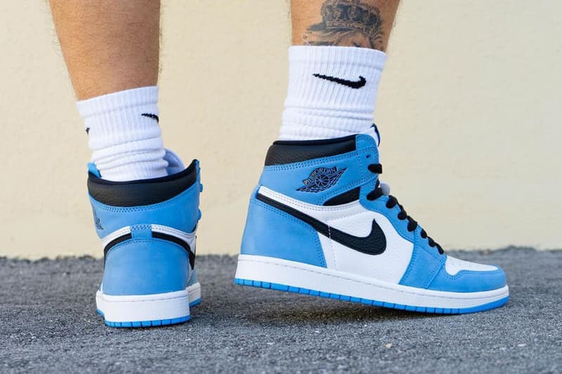 나이키 에어 조던 1 ‘유니버시티 블루’ 실물 착용 사진, 555088-134, 조던 브랜드, 리셀, 출시일